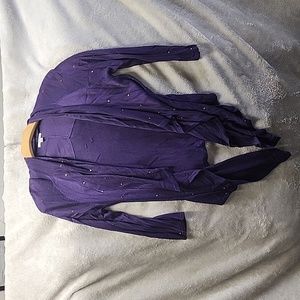 3/4 sleeved Large purple Cache cardigan.